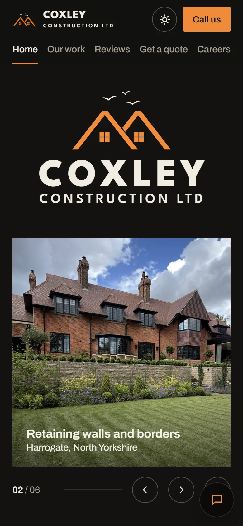 Coxley homepage on a phone